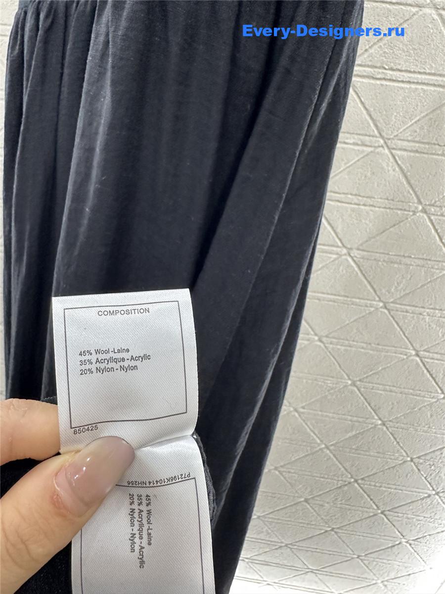 Ch**el black knit patchwork dress