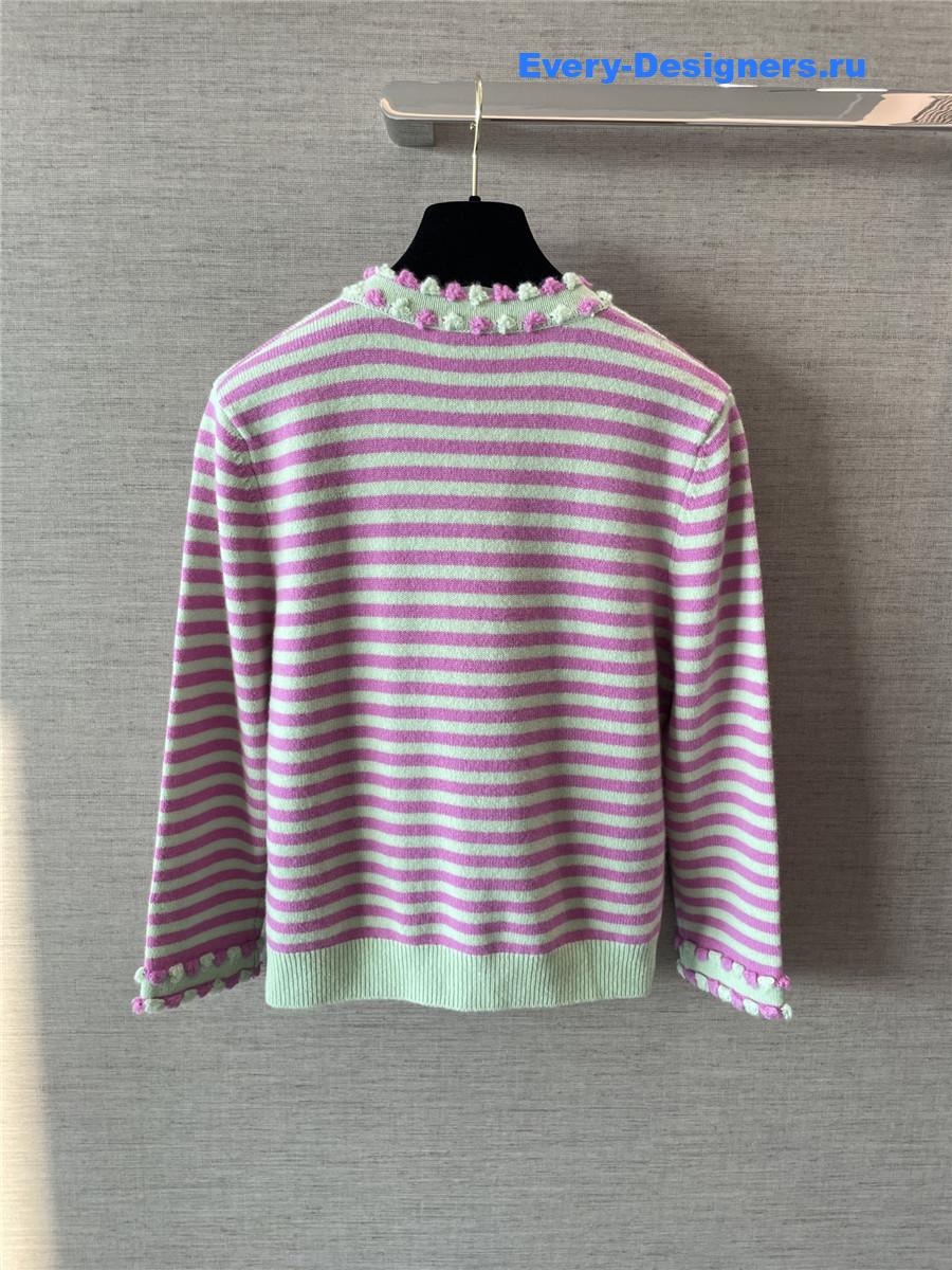 Ch**el pink striped cardigan