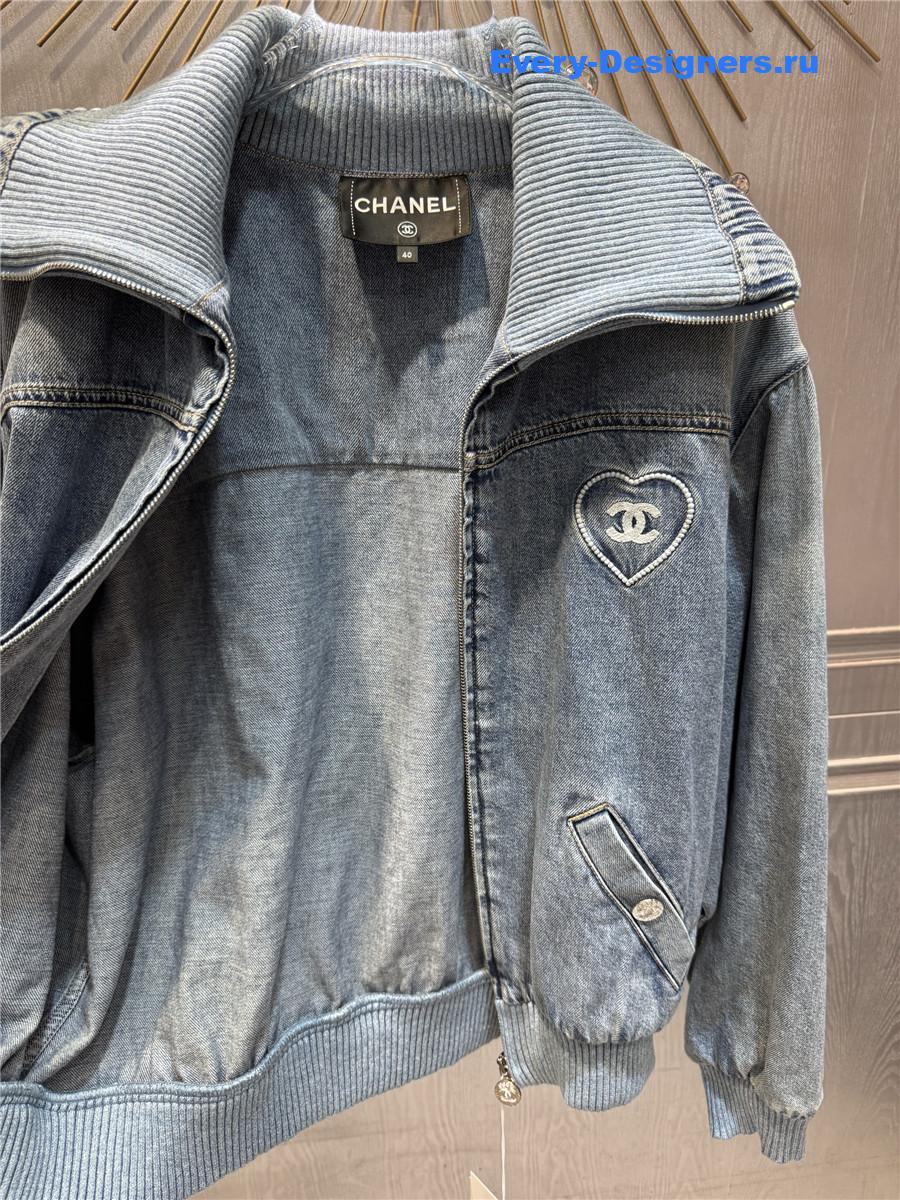 Ch**el embroidered denim blouson