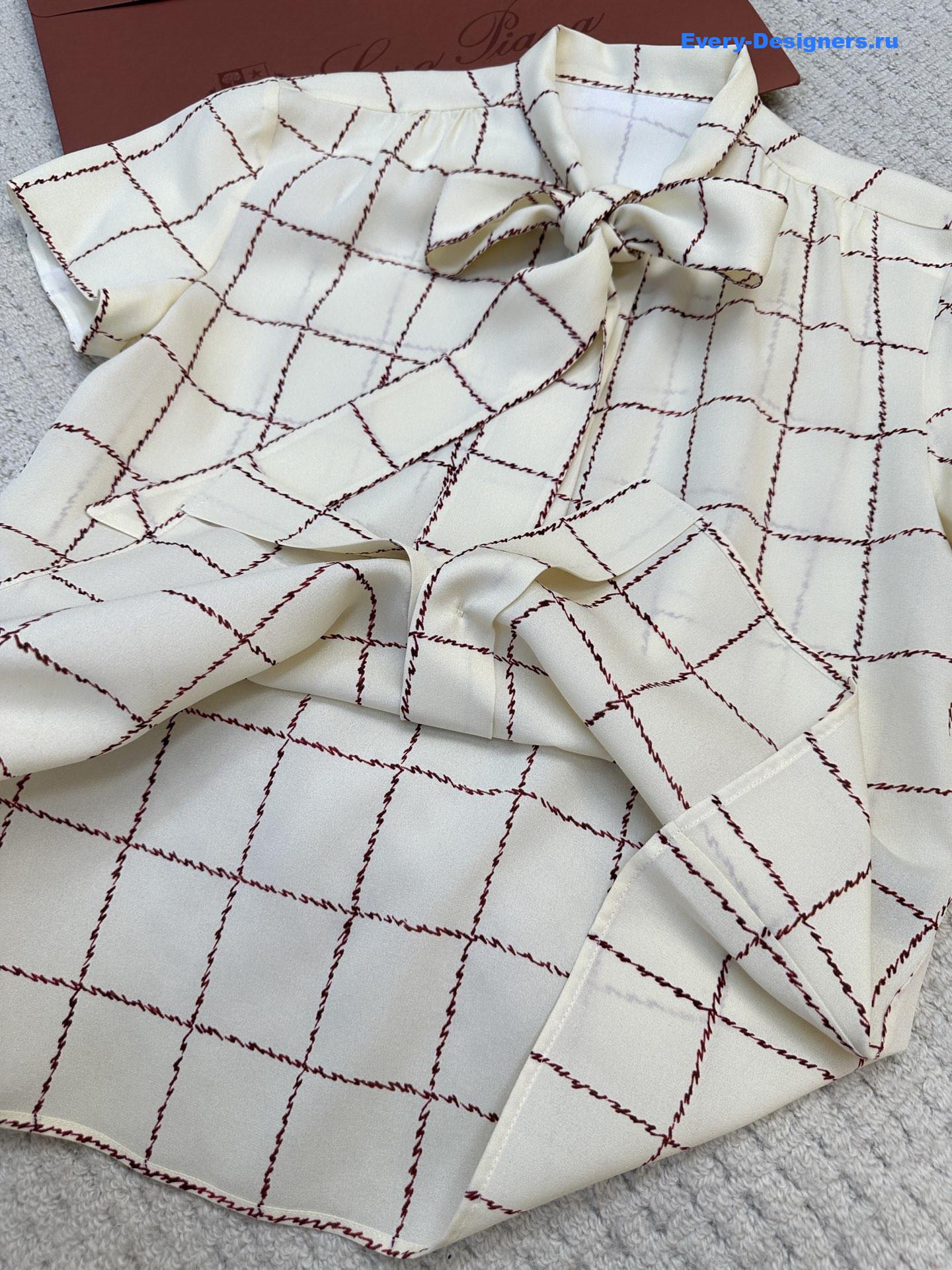 L0r0 P1ana silk check shirt