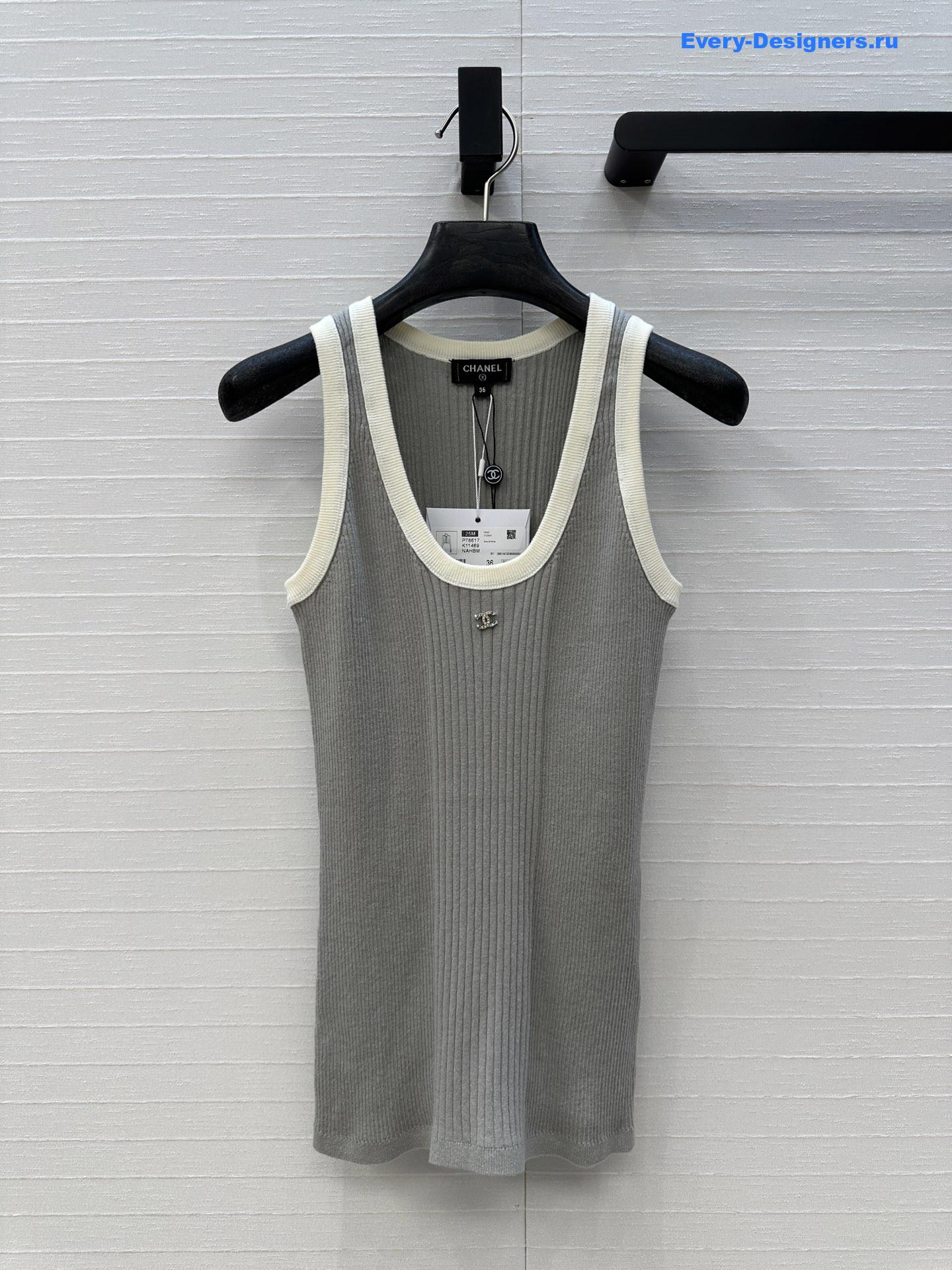 Ch**el grey silk camisole