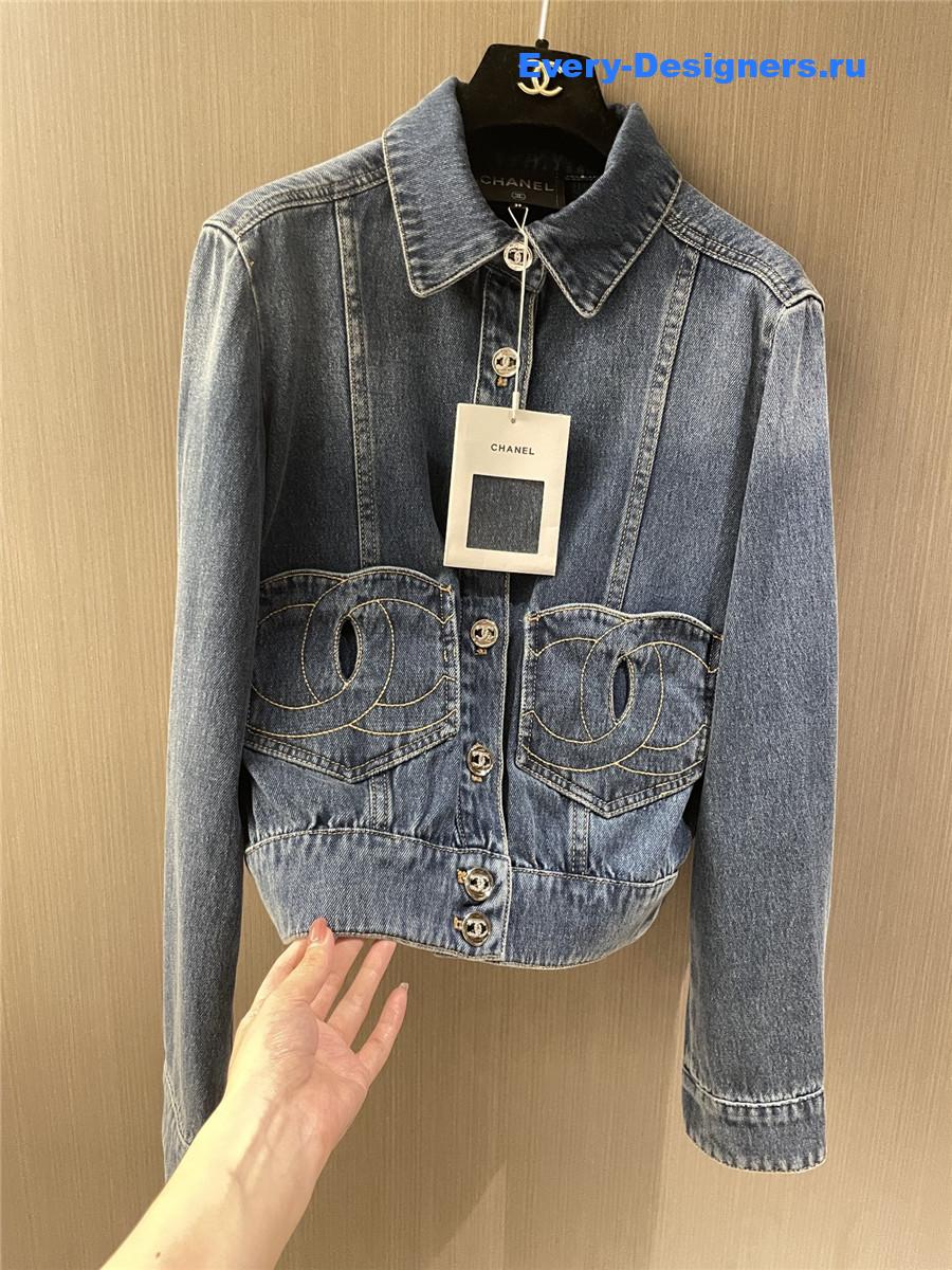 Ch**el cc heart denim jacket