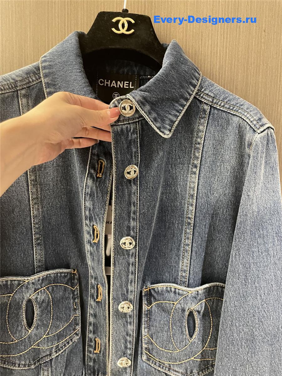 Ch**el cc heart denim jacket