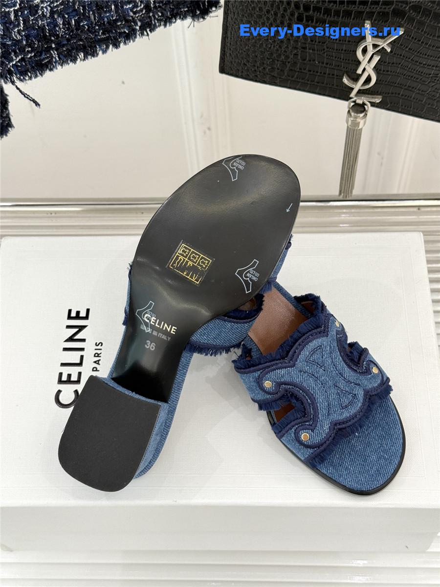 Ce1i*e denim fringed mules