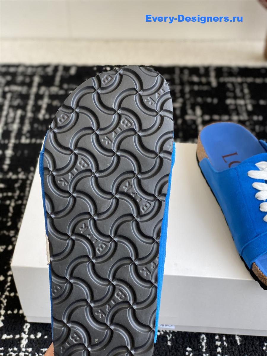 L0ew* blue logo lace-up slides