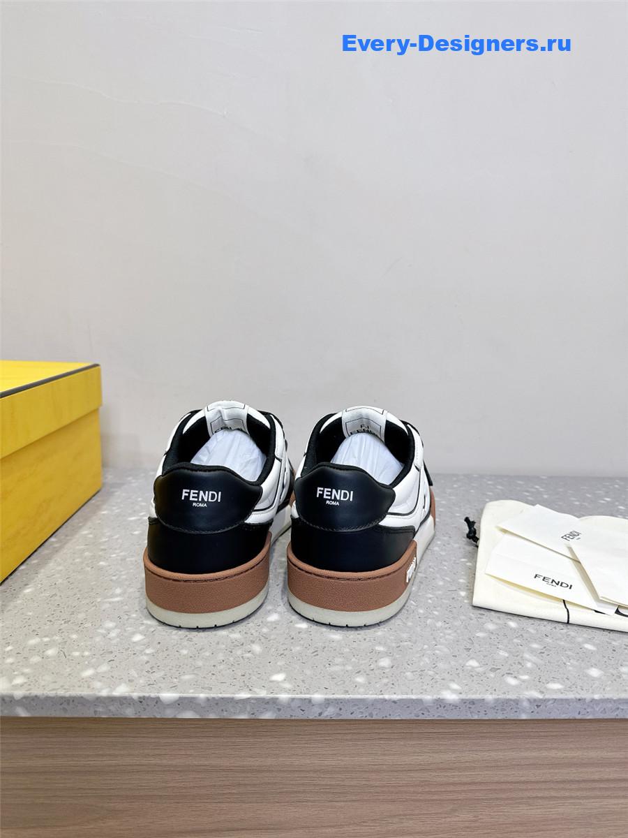 F**di match black leather sneakers