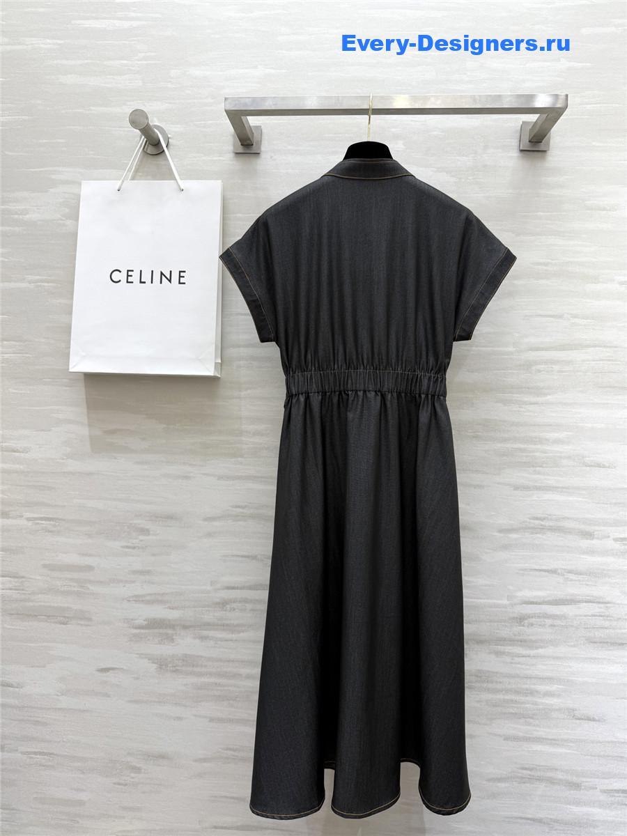 Ce1i*e tencel denim v-neck dress