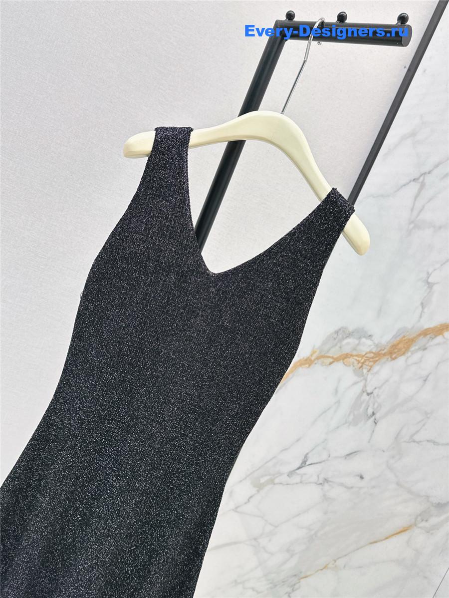 Balmain Black Knit Vest Dress