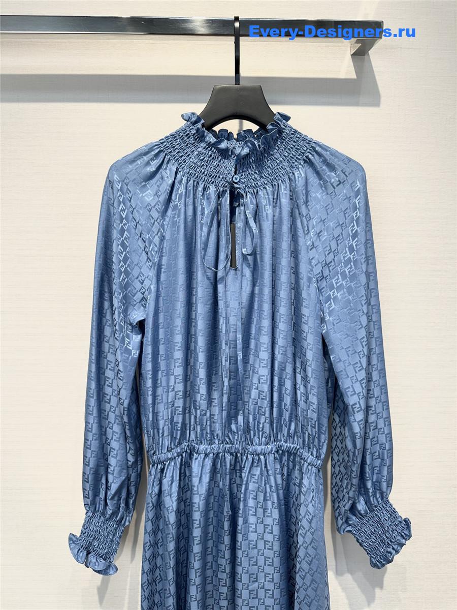 F**di ff blue silk dress
