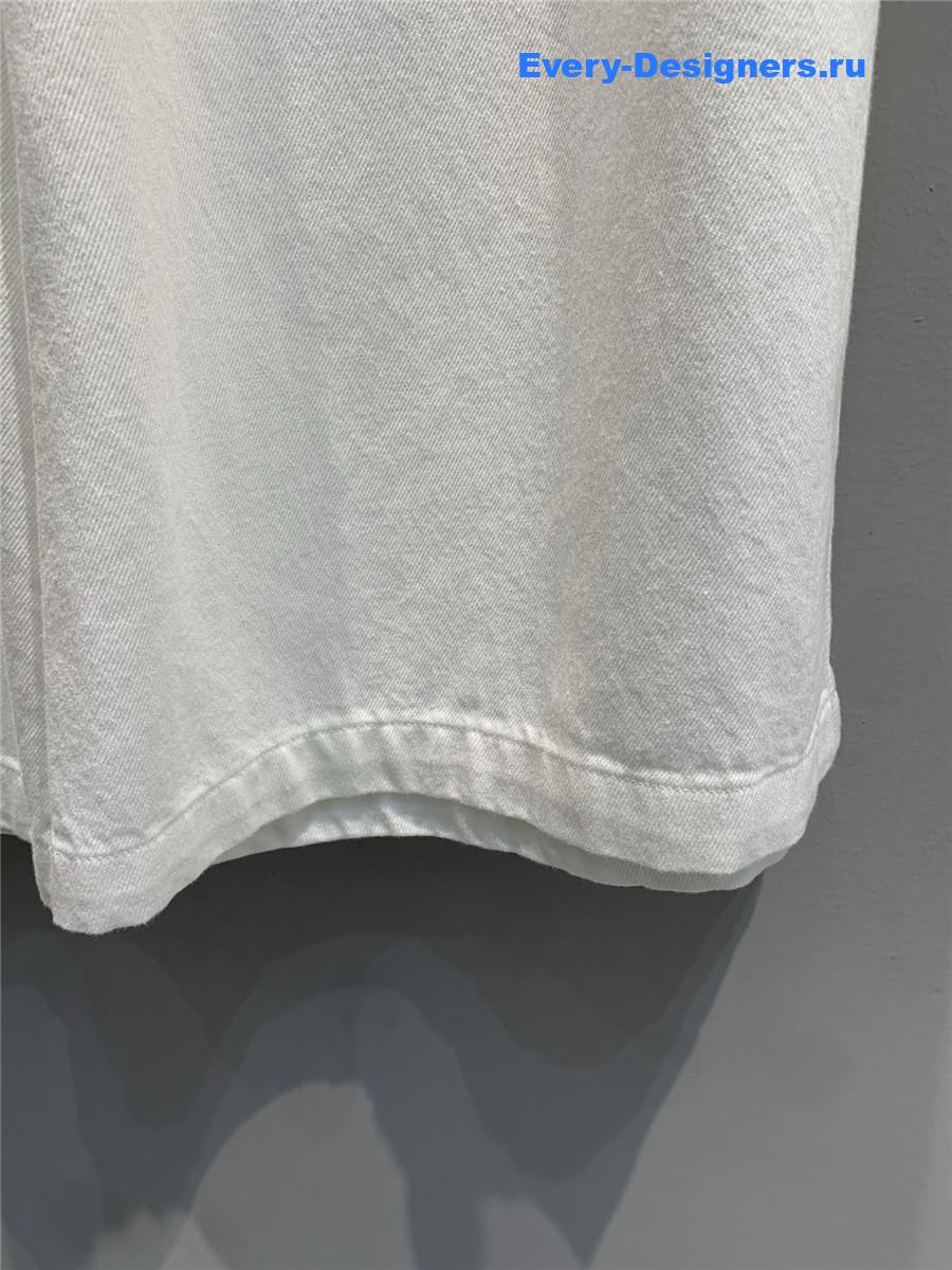 L0ew* white wide-leg cropped trousers