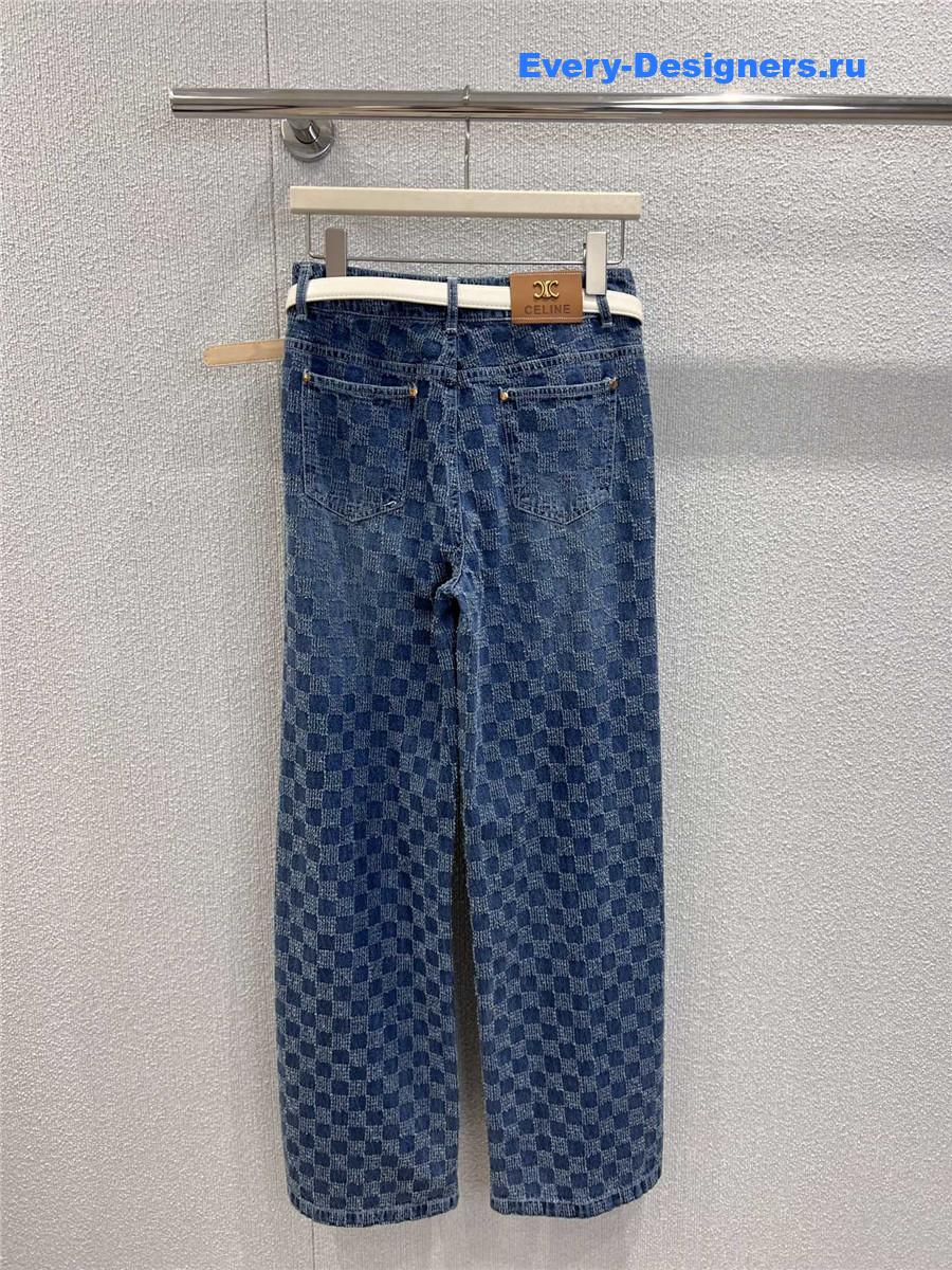 Ce1i*e check denim pants