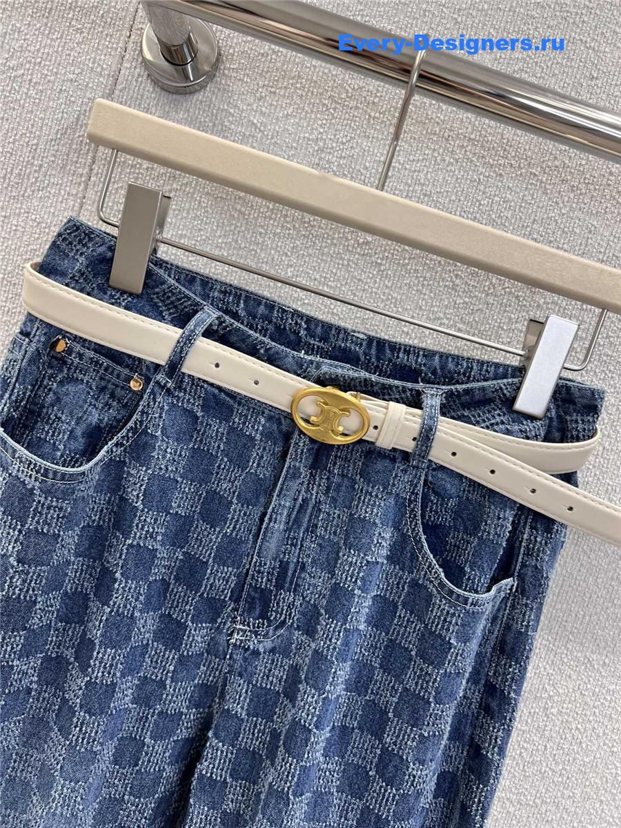 Ce1i*e check denim pants