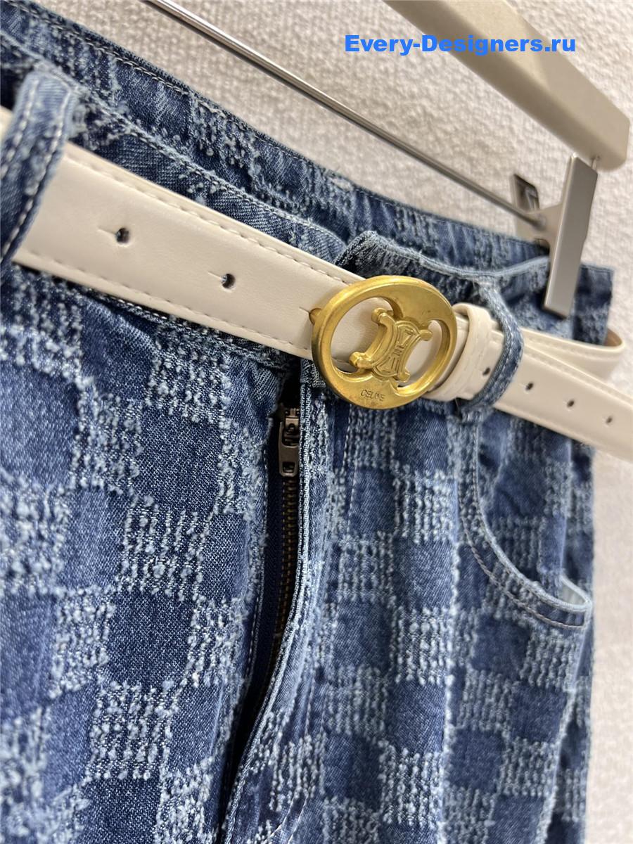 Ce1i*e check denim pants