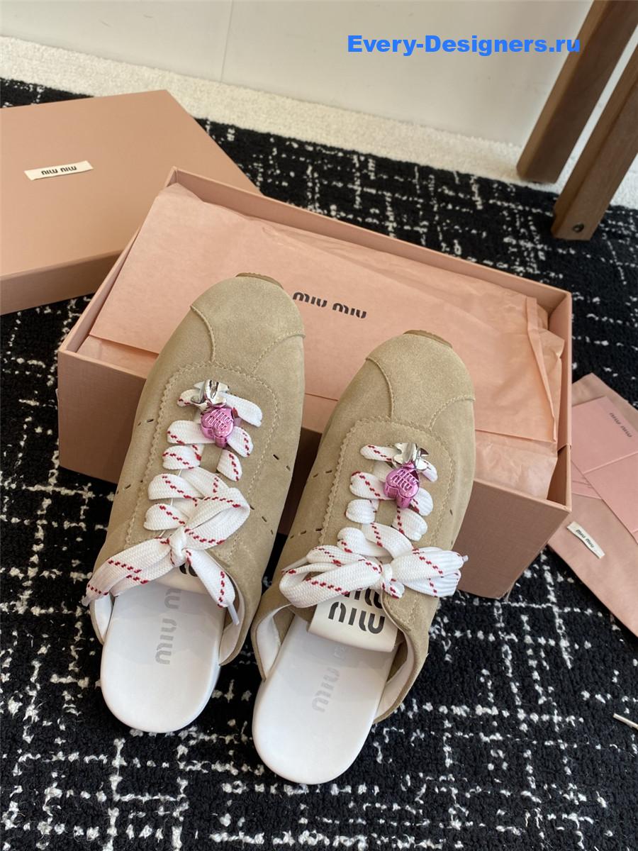 Miu Miu Brown Suede Mules