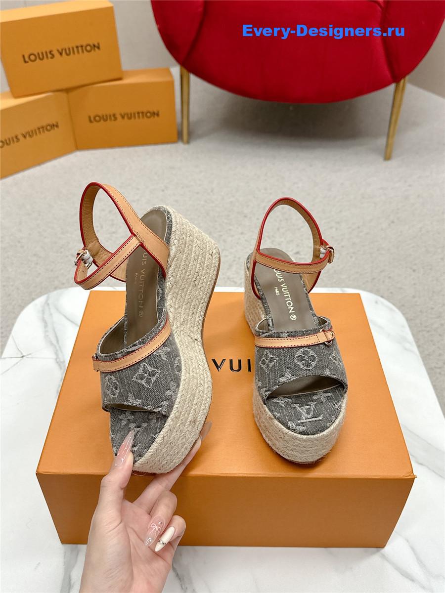 l0vis Vvtt0n helios gray denim wedge sandal