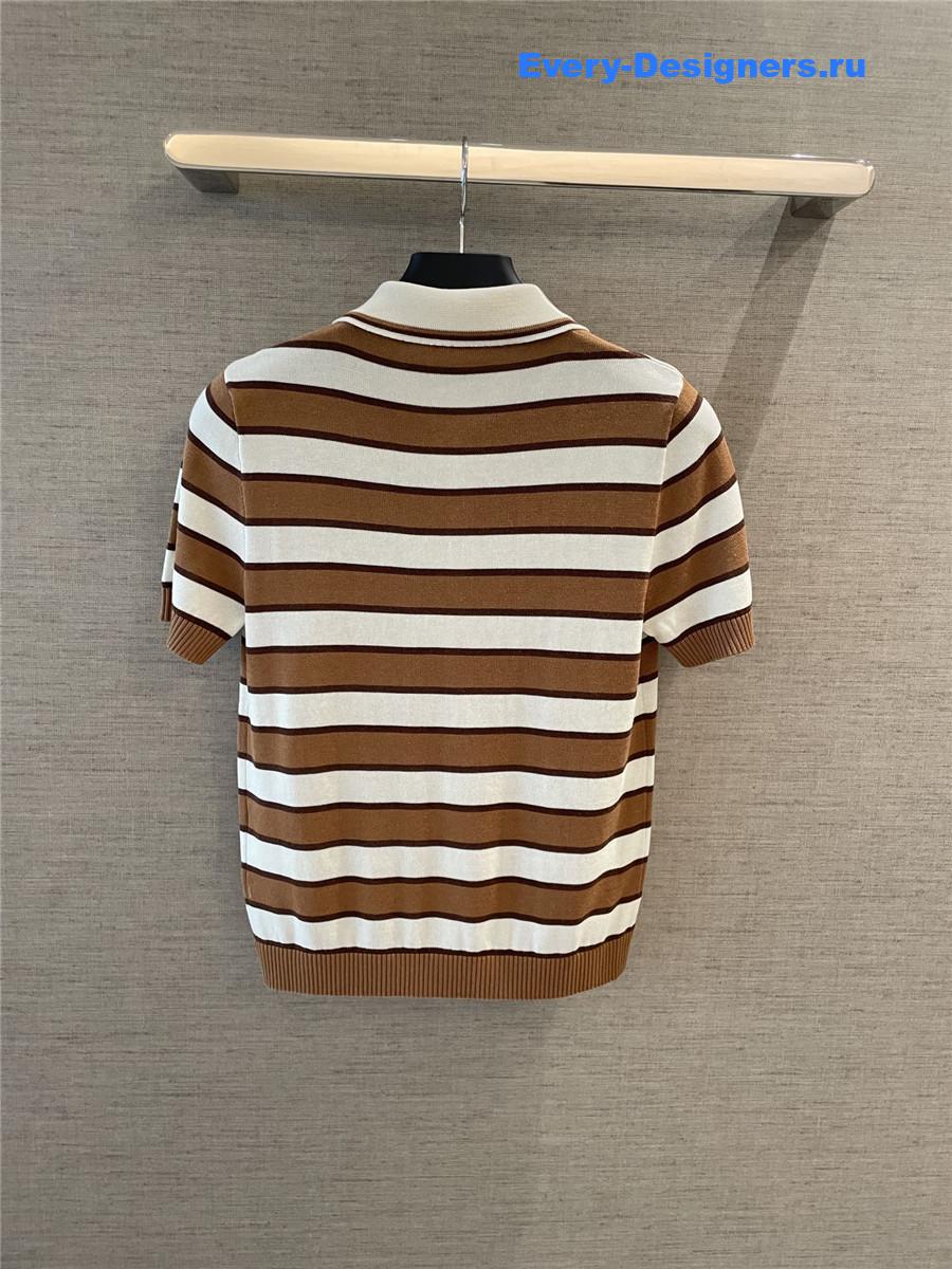Pra*a brown knitted polo top