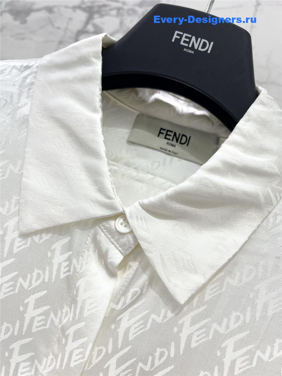 F**di logo print silk shirt set