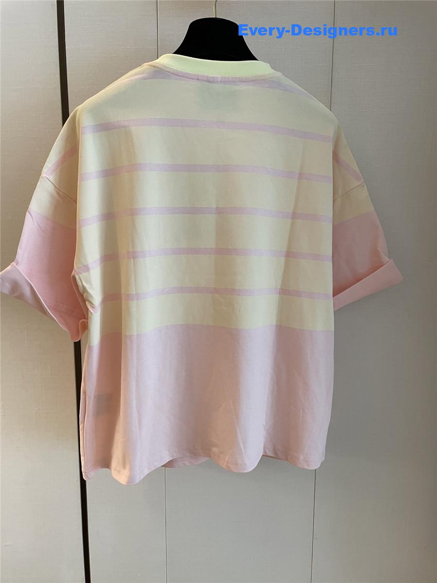 Ch**el cc logo striped cotton top