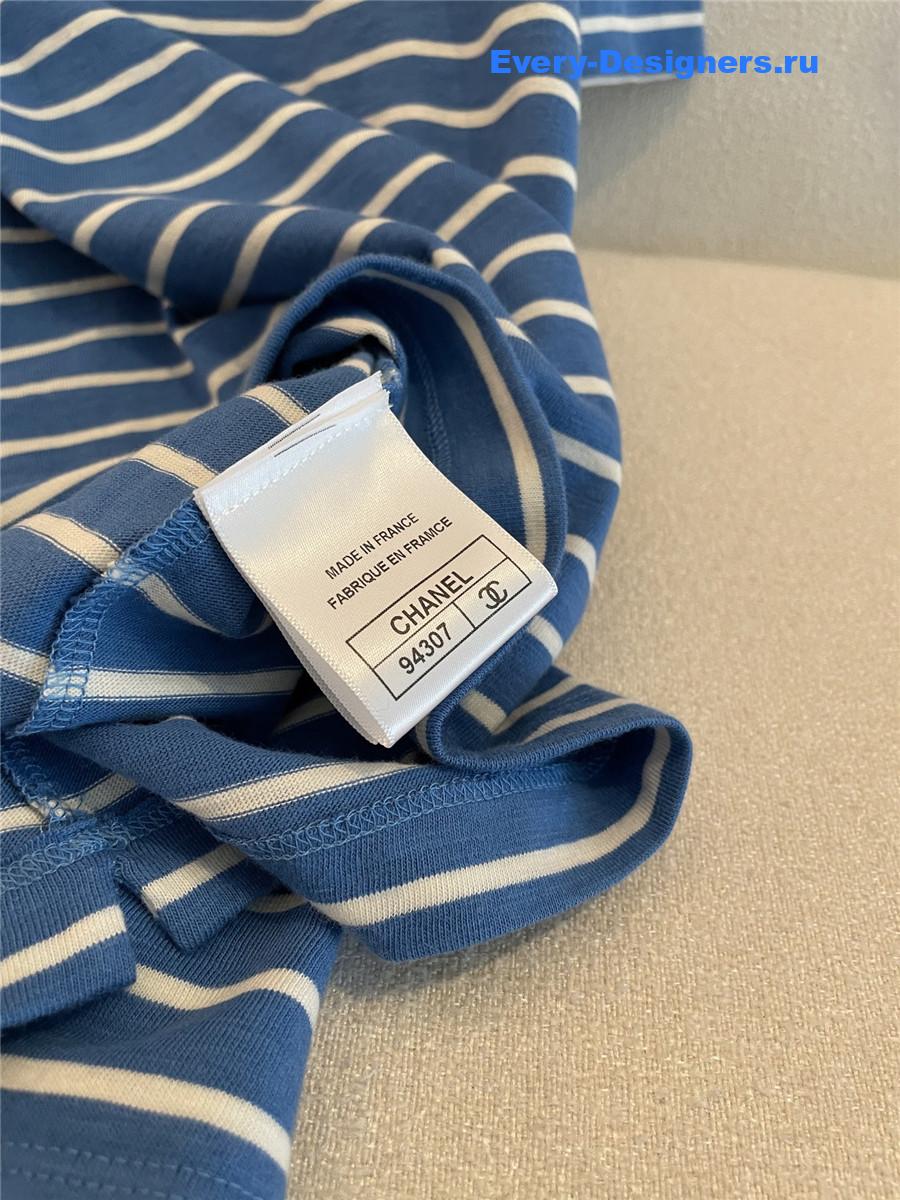 Ch**el cc logo striped top