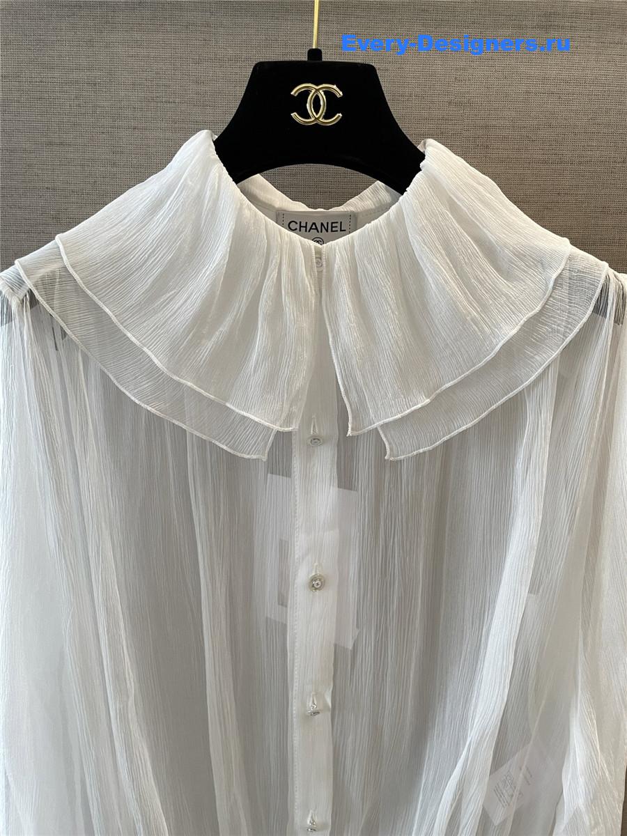 Ch**el silk muslin white blouse