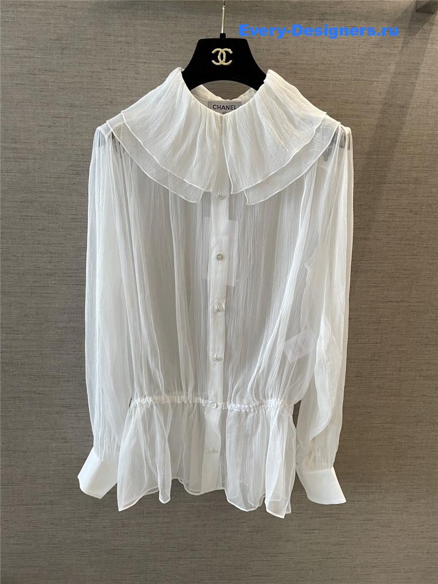 Ch**el silk muslin white blouse
