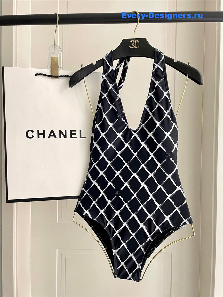 Ch**el coco beach one-piece black swimwear
