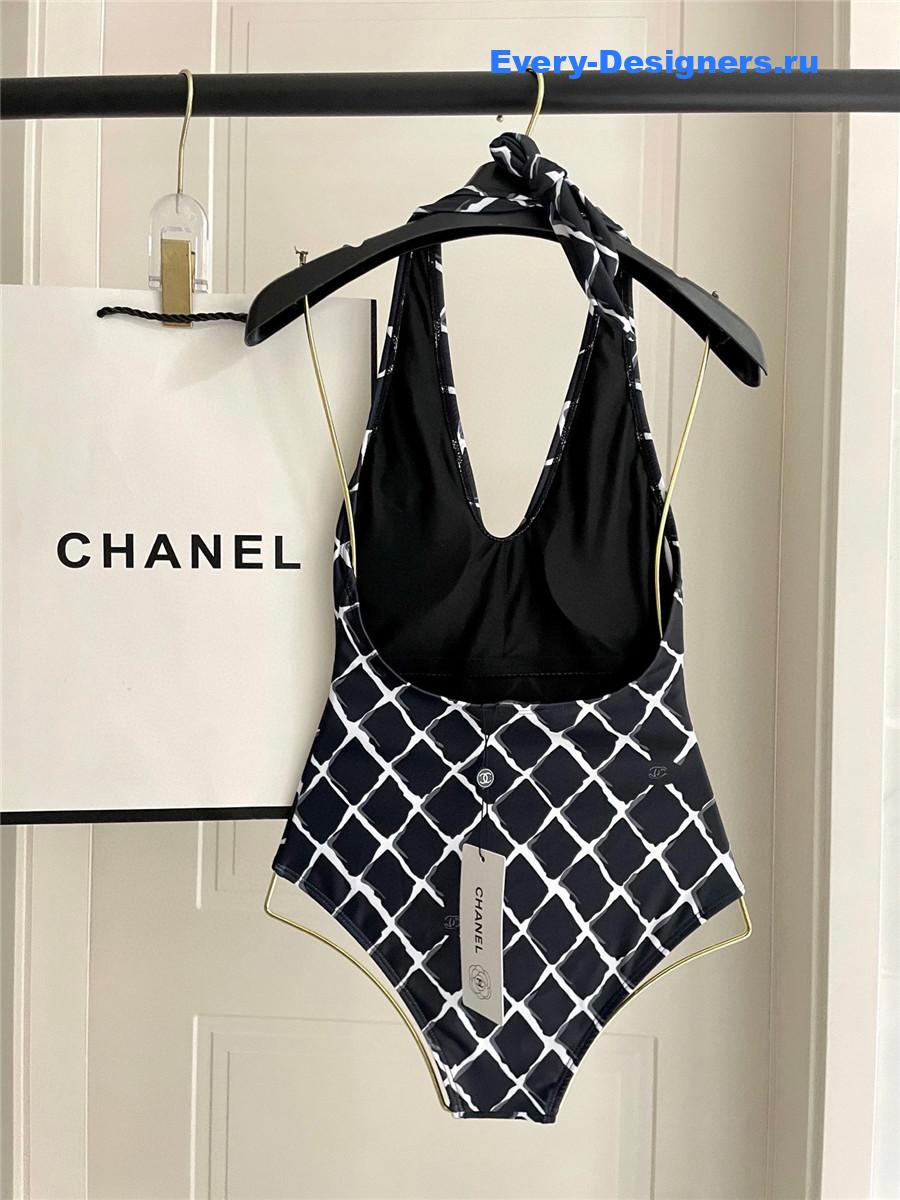 Ch**el coco beach one-piece black swimwear