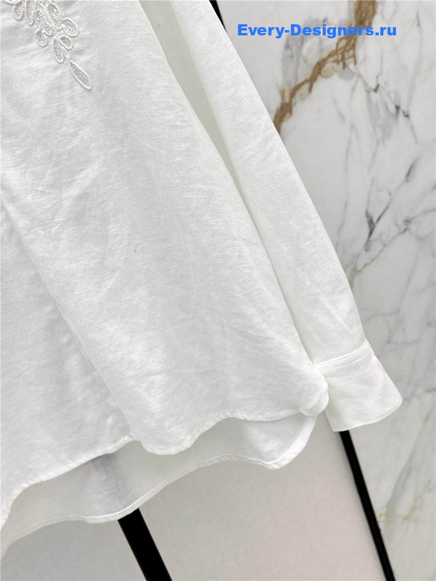 BC White Embroidered Linen Top