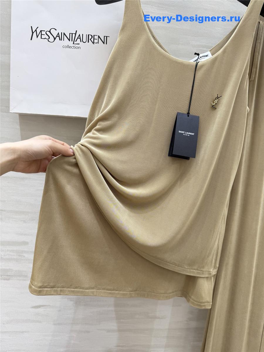 Sa1nt Lau*nt beige vest trouser suit
