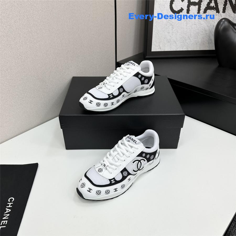 Ch**el cc logo white black sneaker