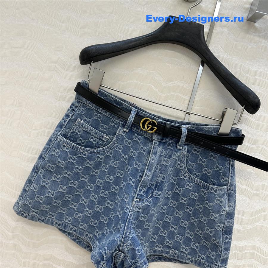 Gvc*1 gg jacquard denim shorts