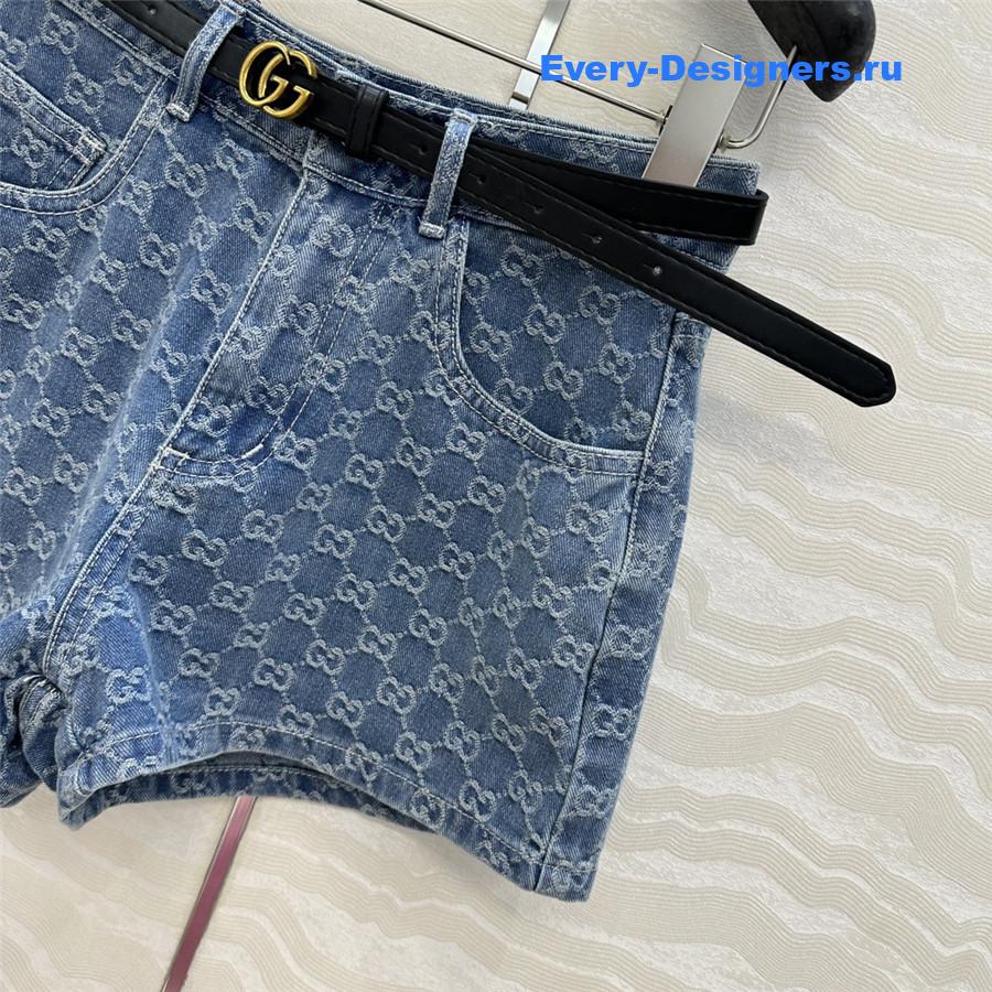 Gvc*1 gg jacquard denim shorts