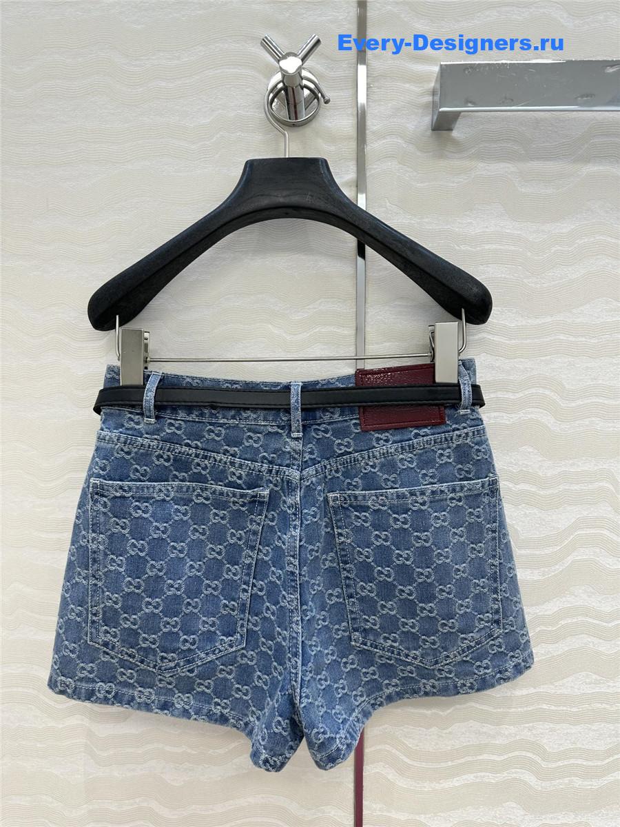 Gvc*1 gg jacquard denim shorts