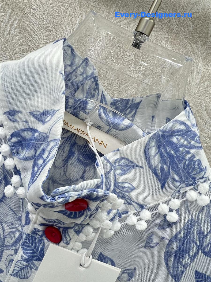 Zimmer Blue Floral Porcelain Dress