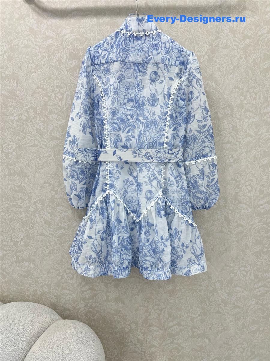 Zimmer Blue Floral Porcelain Dress
