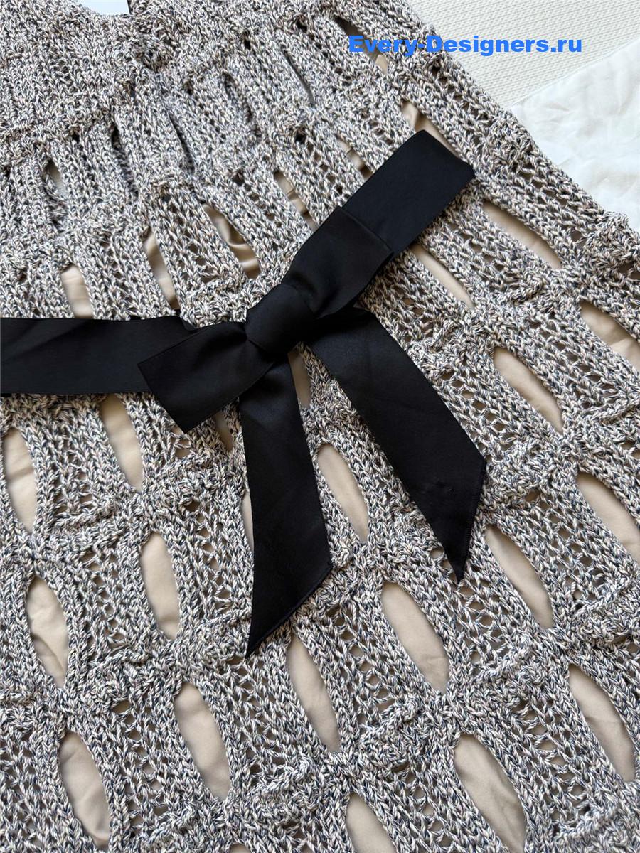 Ch**el grey hollow knit skirt
