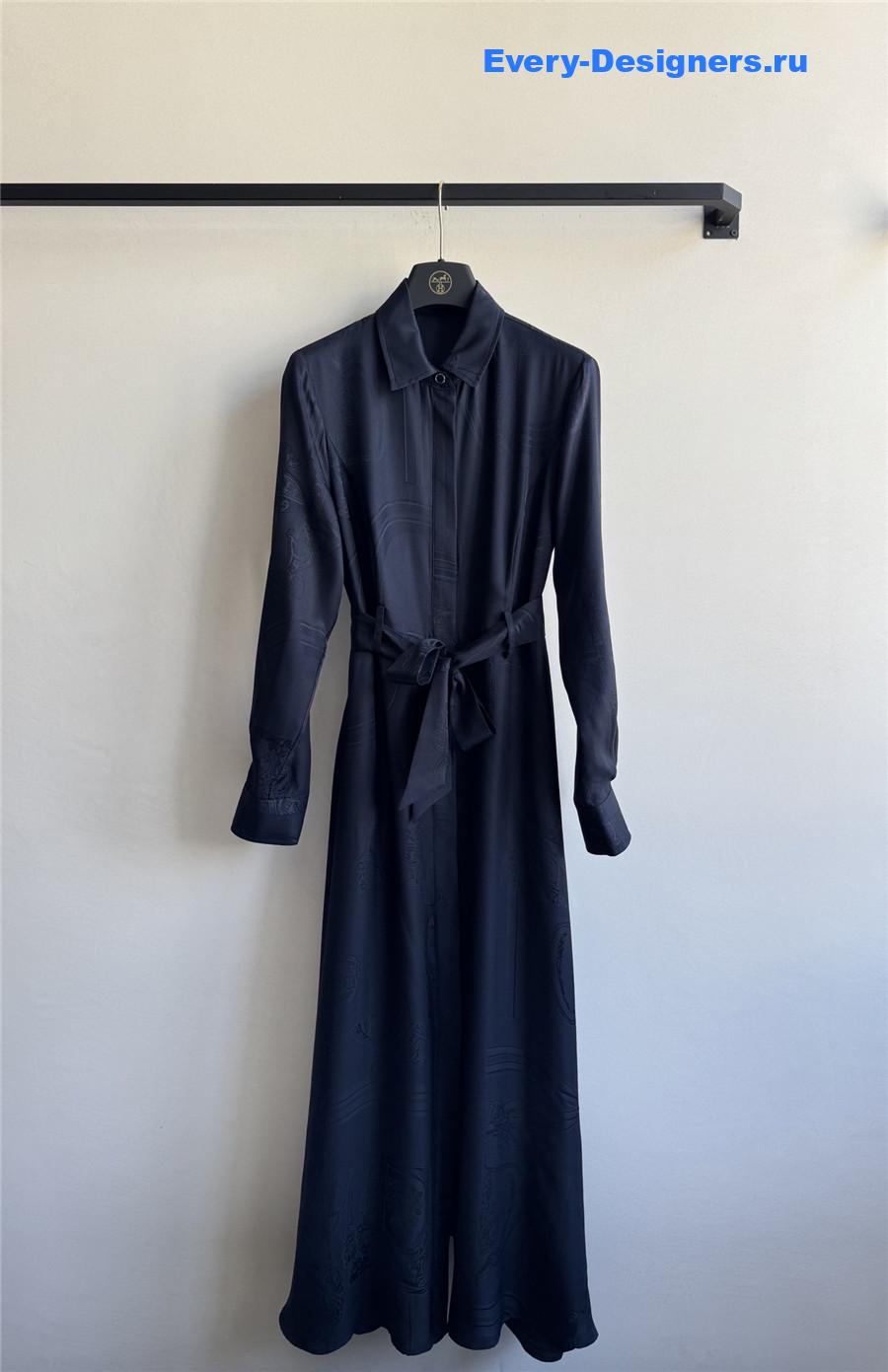 F**di navy silk midi dress