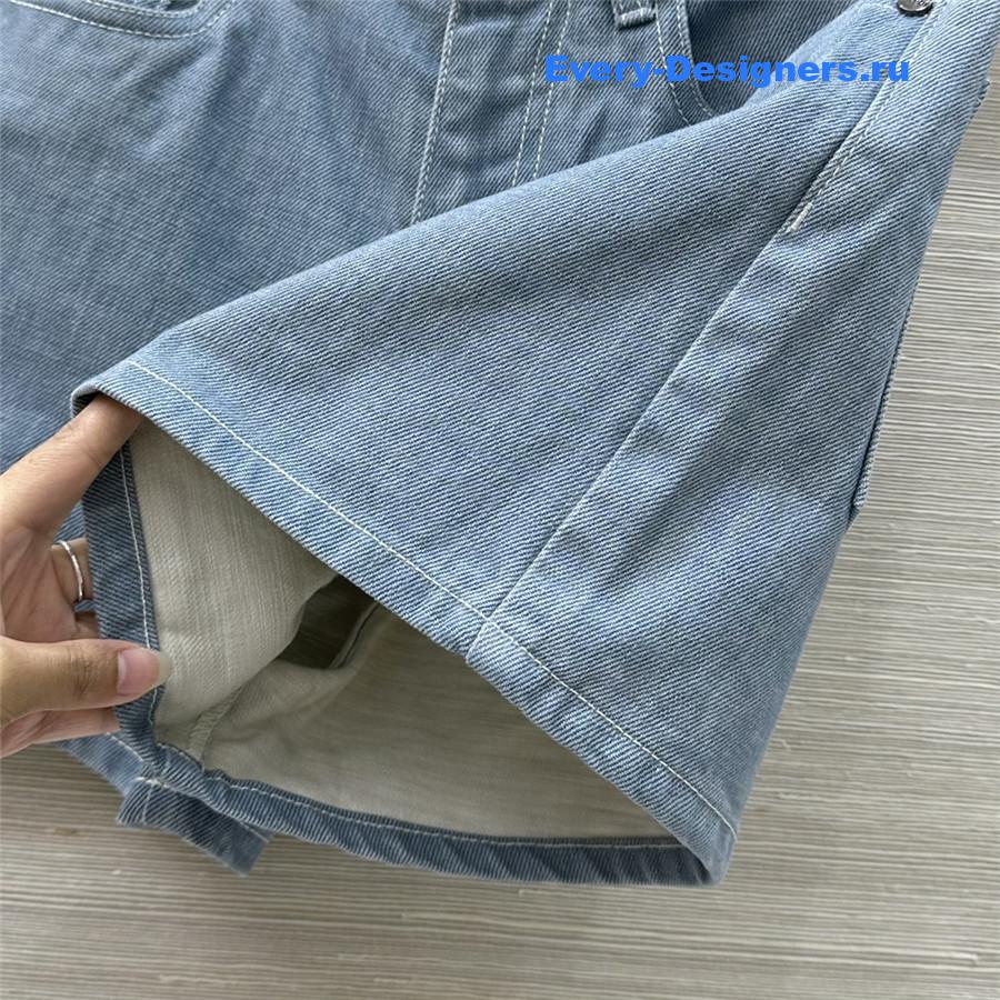 F**di ff embossed denim shorts