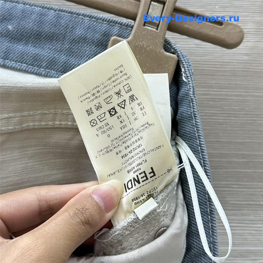 F**di ff embossed denim shorts