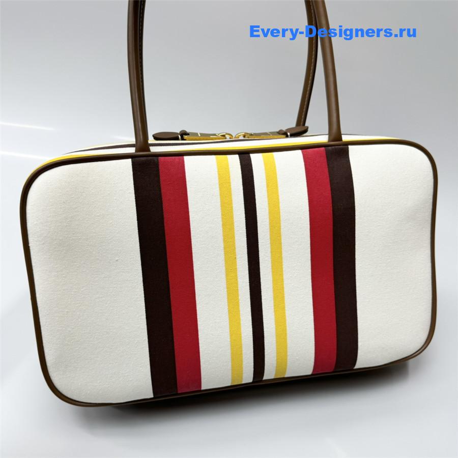 Miu Miu Beau Canvas and Leather Bag