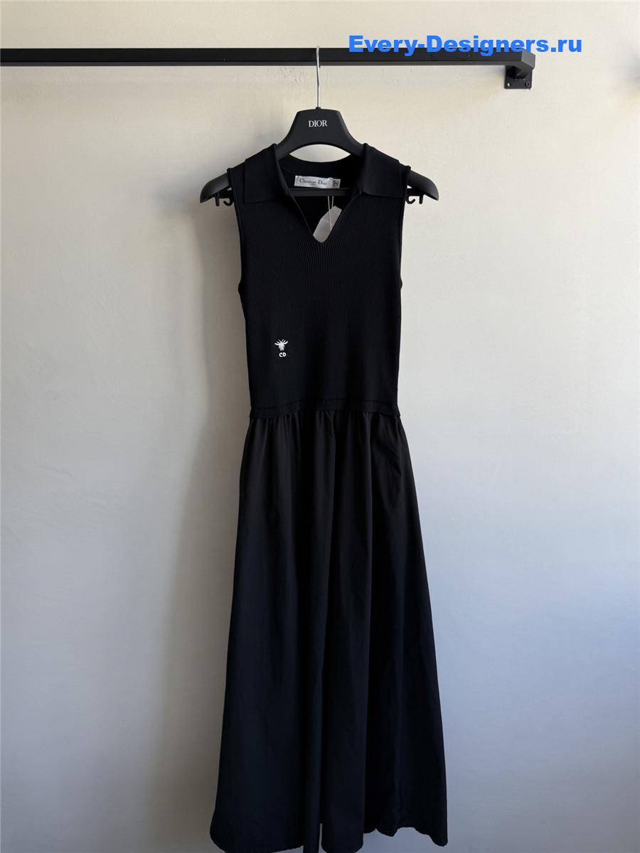 D10r black pleated mini dress