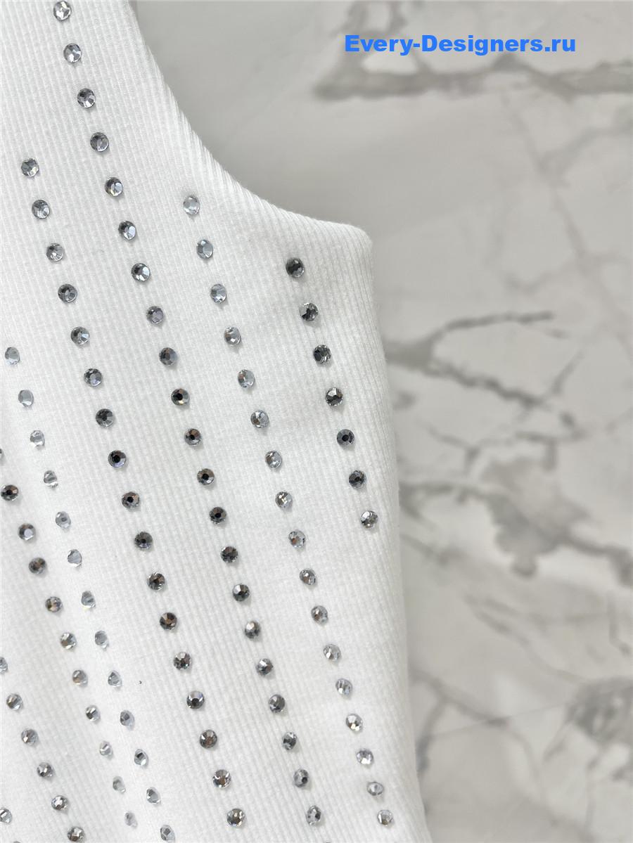 Sa1nt Lau*nt crystal-embellished bodysuit
