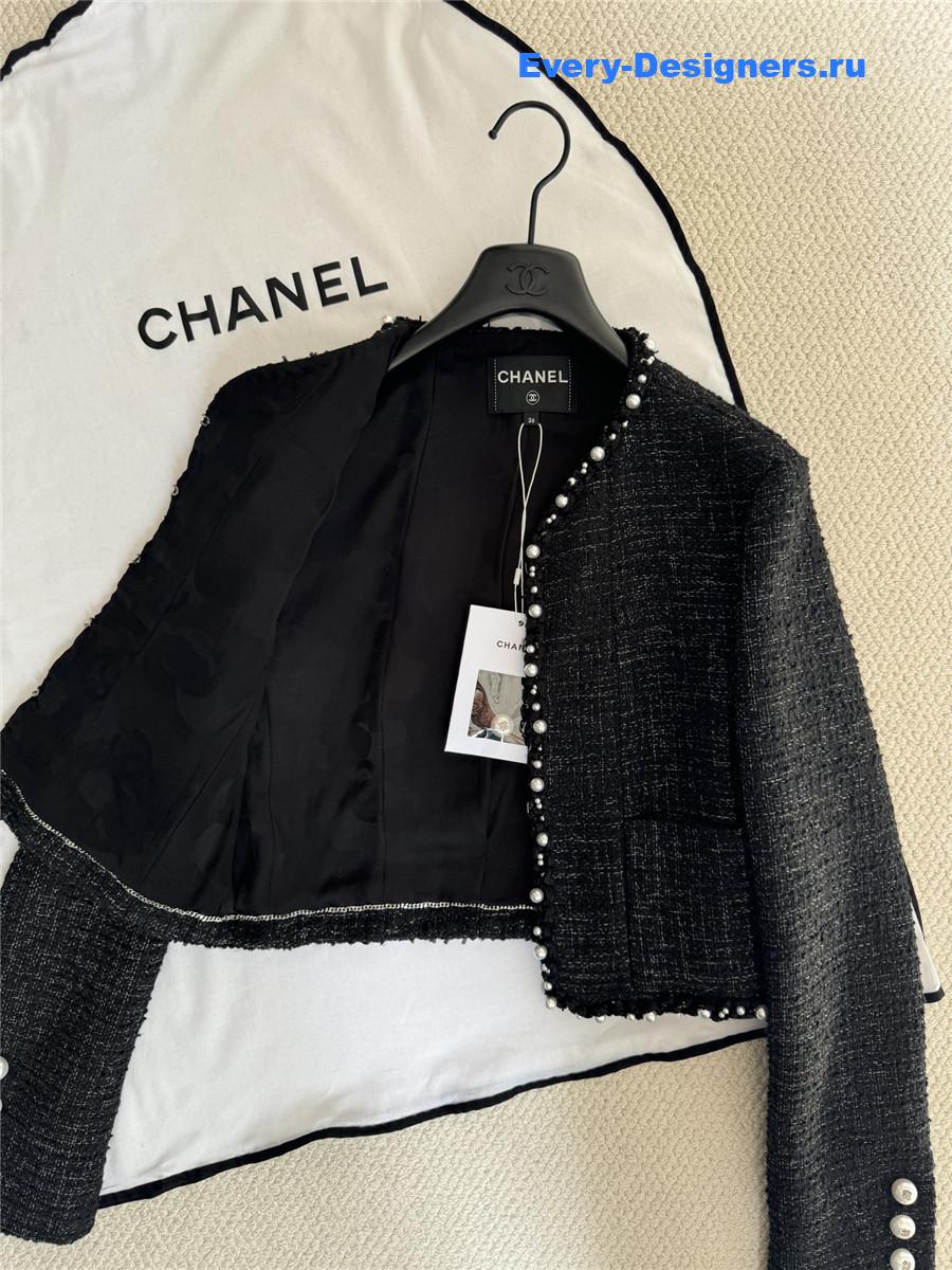 Ch**el-inspired tweed jacket