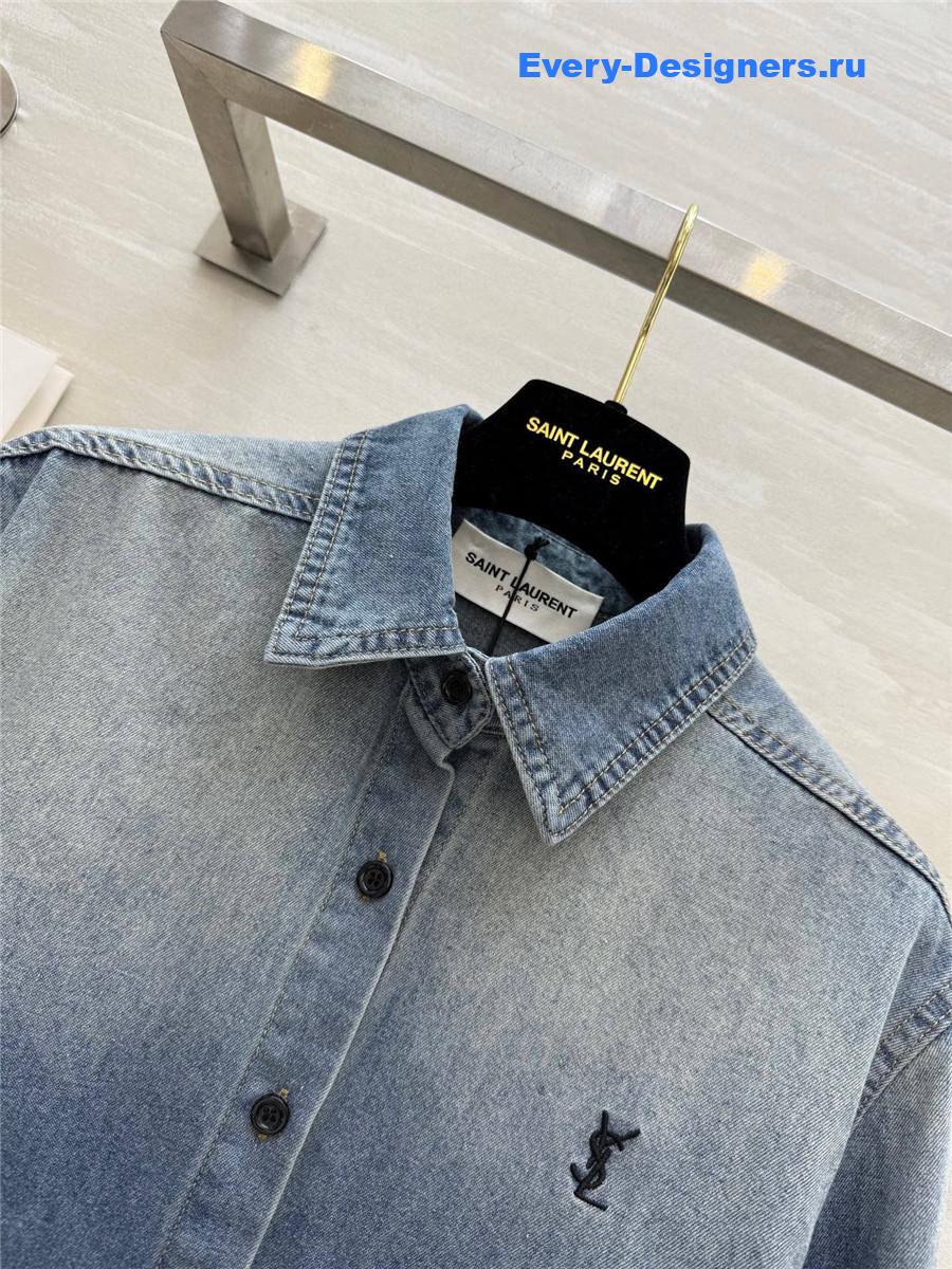 Sa1nt Lau*nt gradient denim shirt