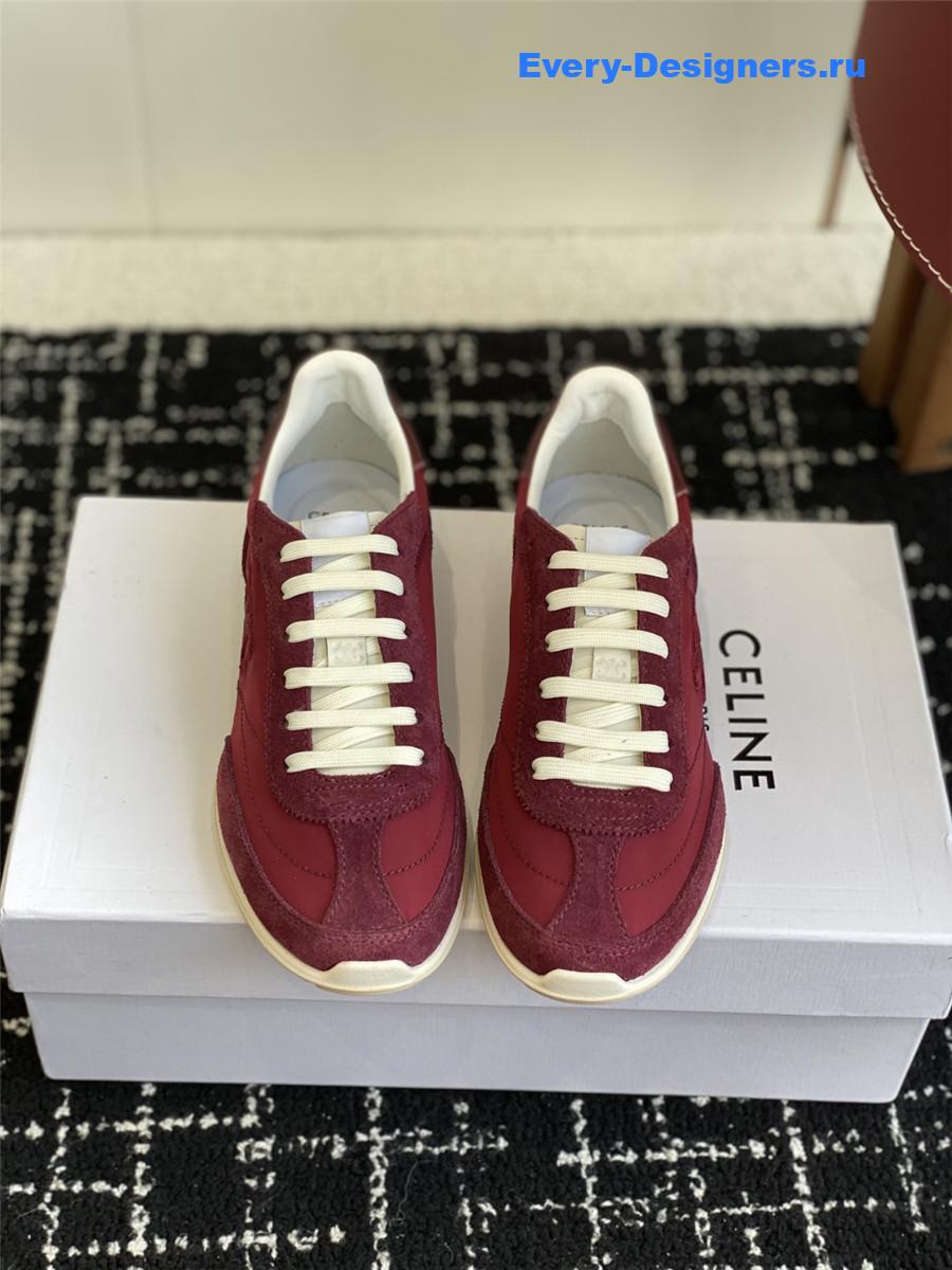 Ce1i*e racer burgundy sneakers