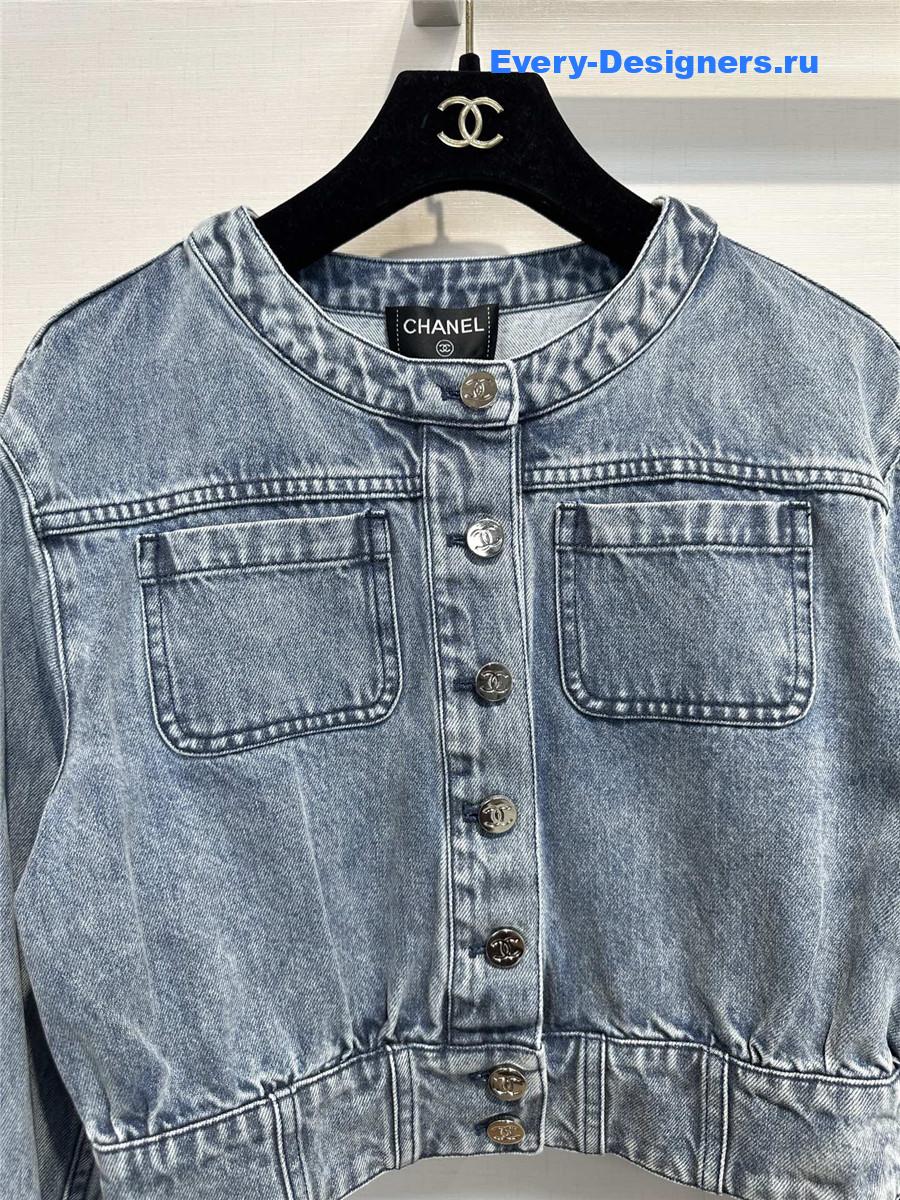 Ch**el cropped denim jacket