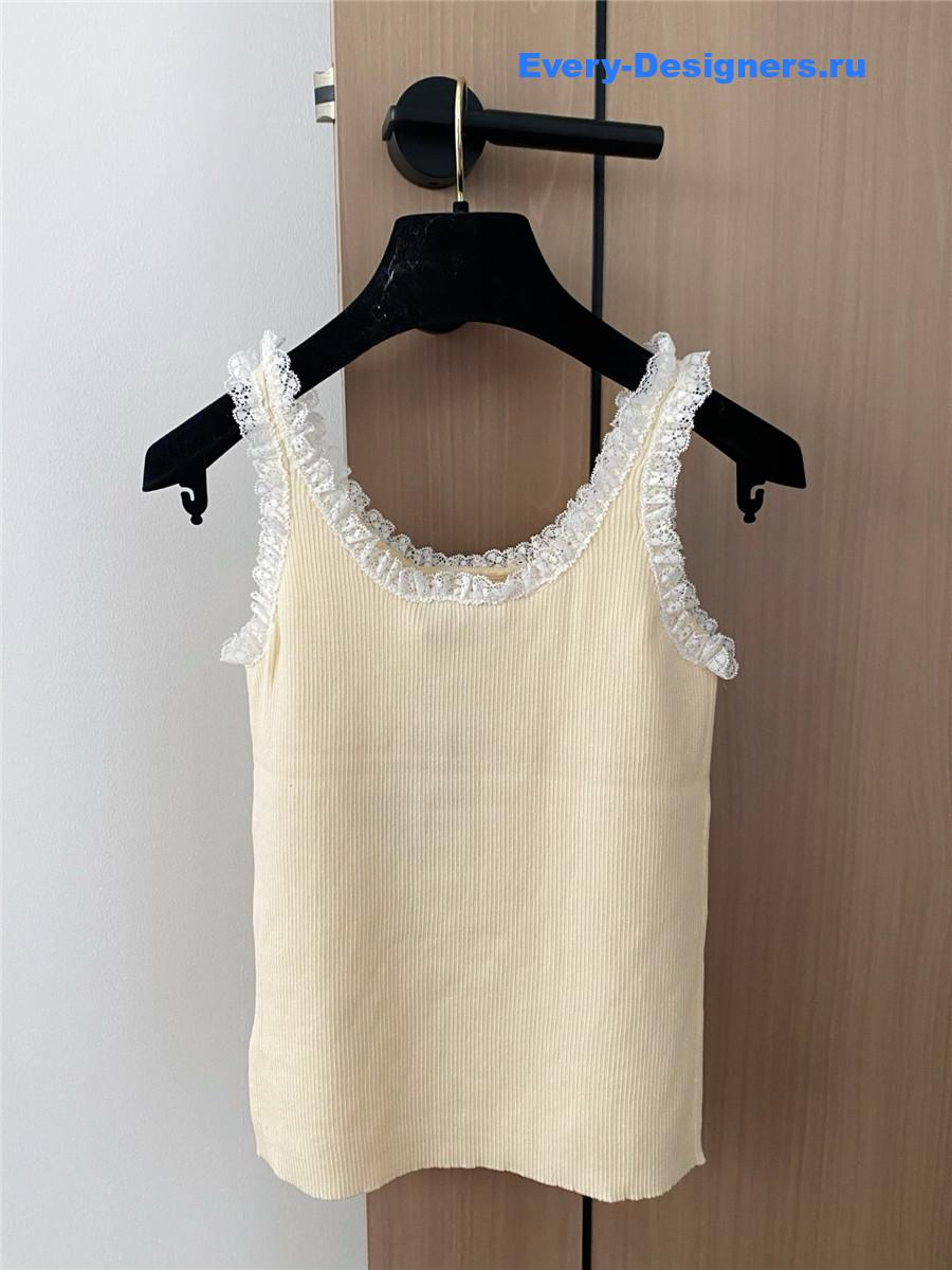 Miu Miu Beige Lace Vest