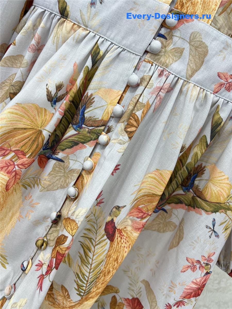 Zimm Colorful Lantern Sleeve Dress