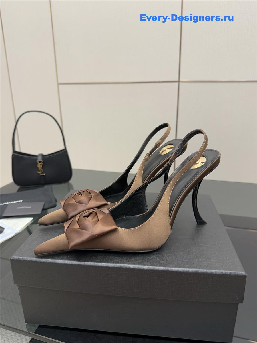 Sa1nt Lau*nt bow slingback pumps