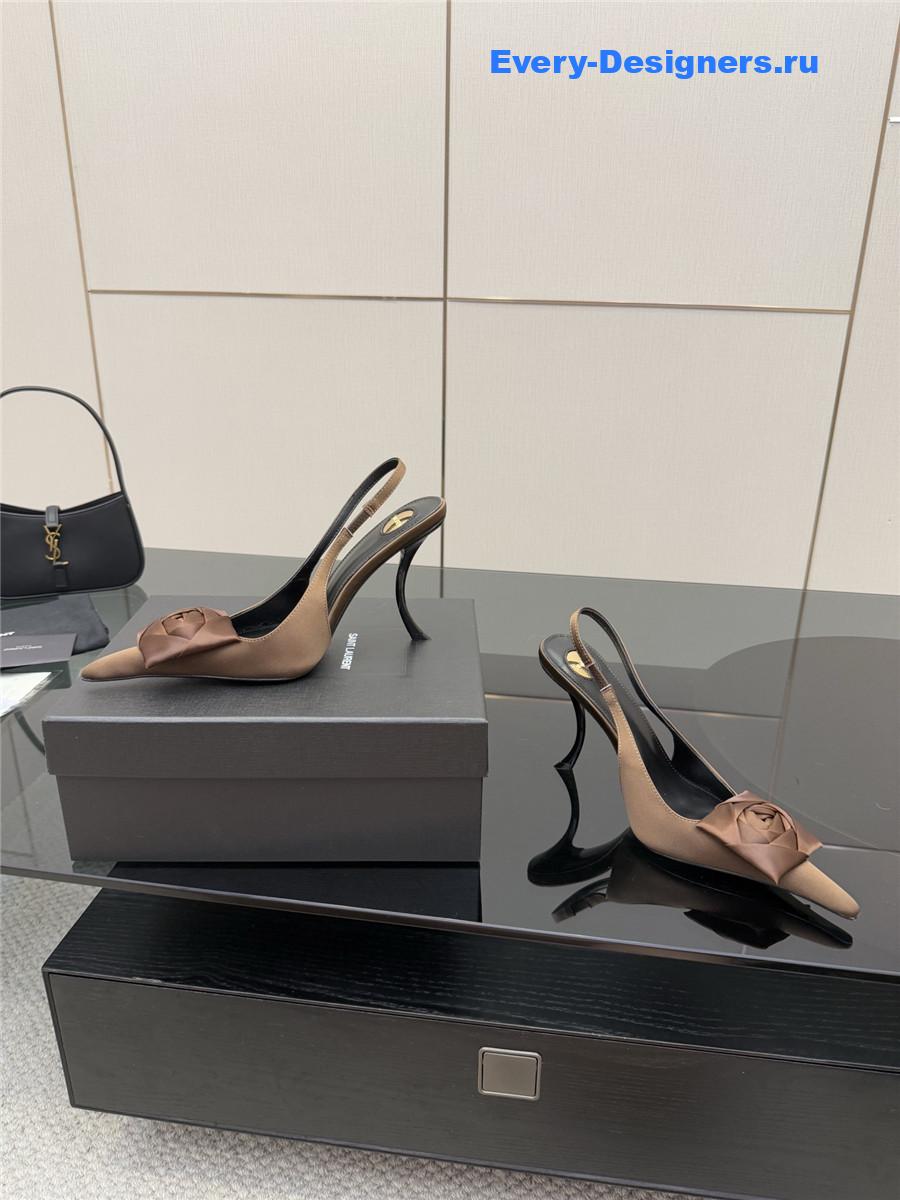 Sa1nt Lau*nt bow slingback pumps